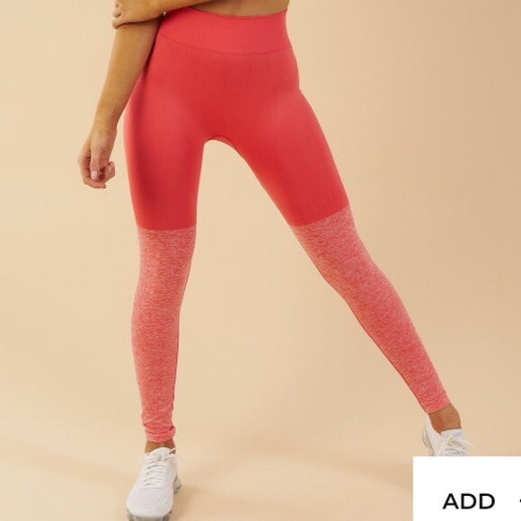 Gymshark Pants - Two tone coral seamless gymshark leggings!